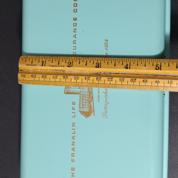 Mid Century Modern Metal Box The Franklin Life Insurance Company - Picture 6 of 9